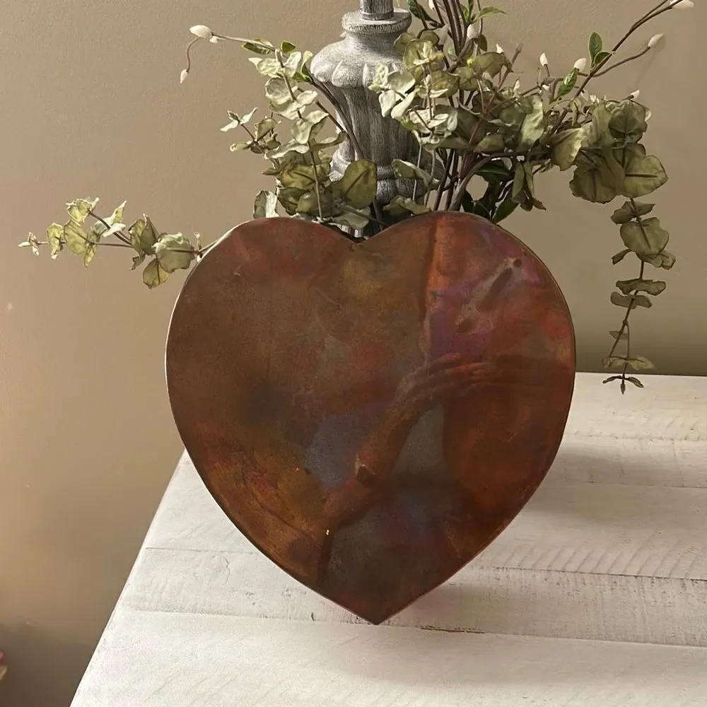 Copper Heart Wall Vase